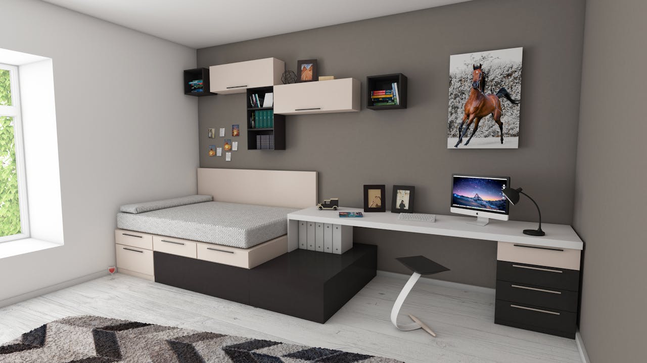 about-img-01 Stylish minimalist bedroom with modern furnishings and workspace area, perfect for home offices.