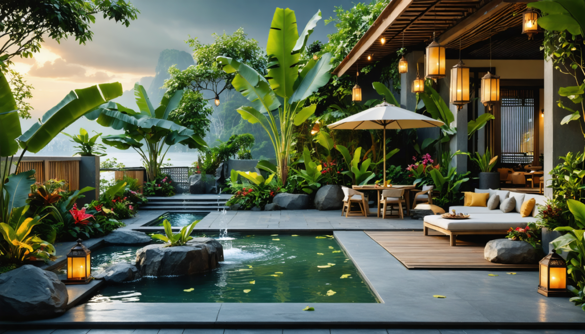 transformez votre terrasse en une oasis balinaise zen et accueillante sans recourir à la pierre naturelle grâce à des astuces déco simples et naturelles.